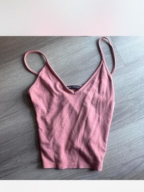 Brandy Melville Dusty Pink Ribbed V-Neck Camisole